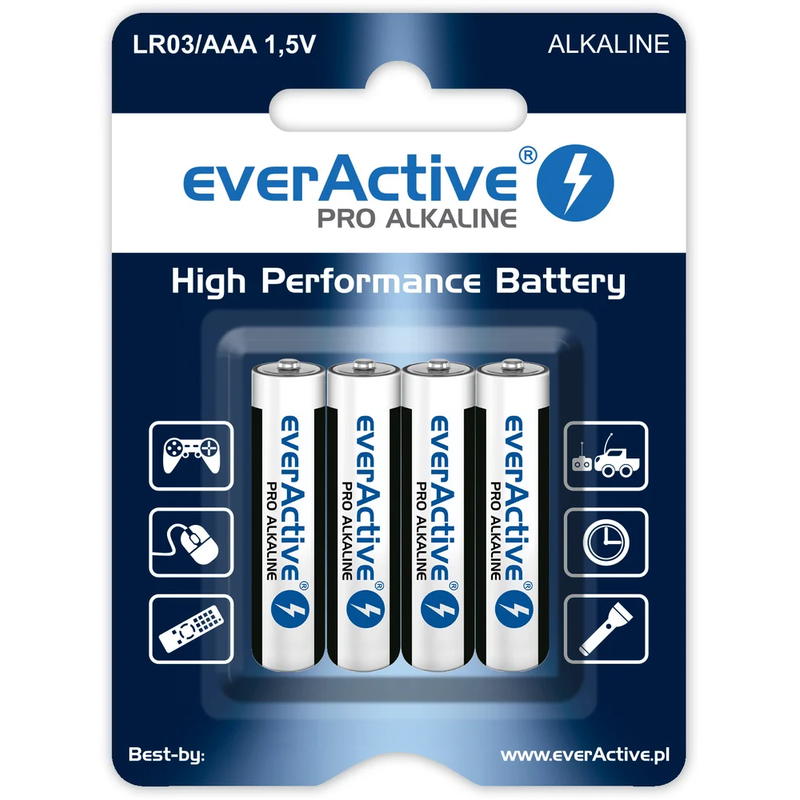 everActive LR034BLPA AAA-batterijen - alkaline - LR03 - 4 stuks
