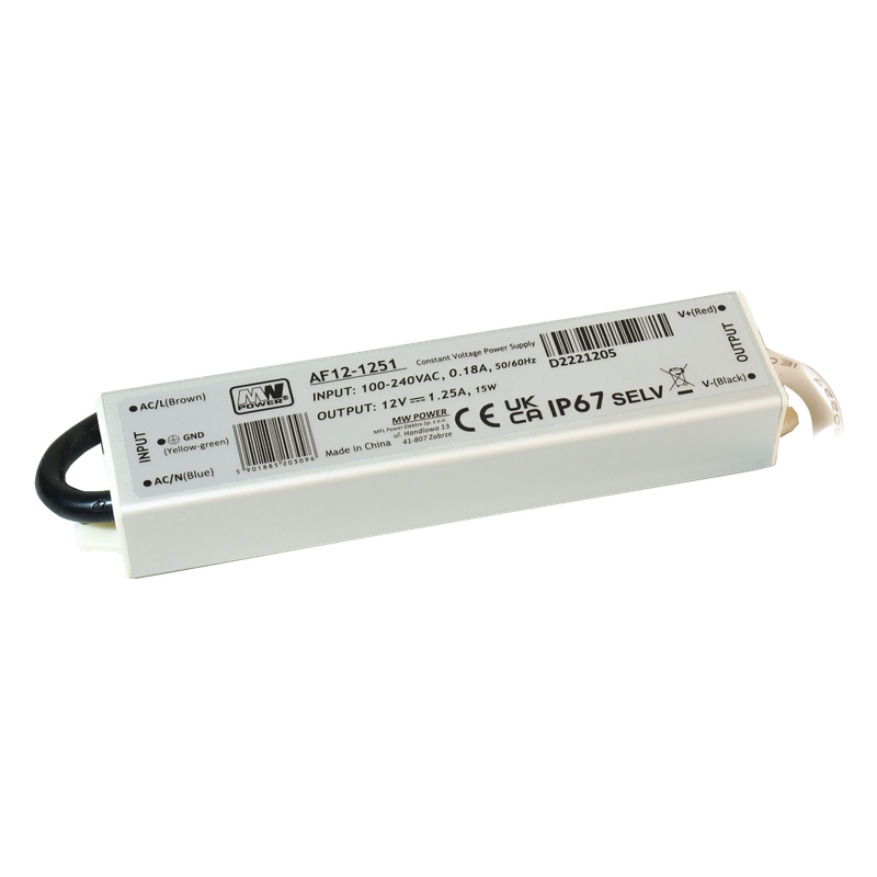 MW Power AF12-1251 spanningsgestuurde ledvoeding - 12 volt - 1,25 ampère - 15 watt