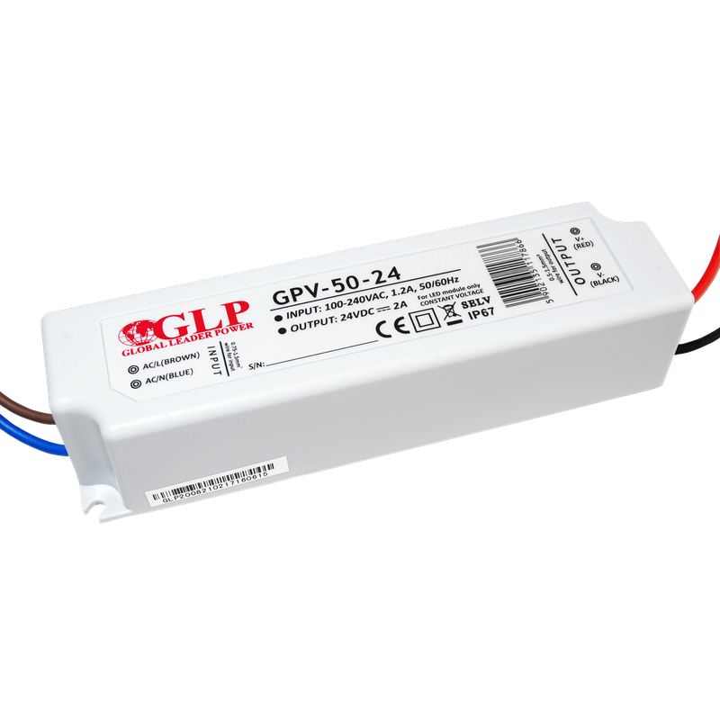 Global Leader Power GPV-50-24 spanningsgestuurde ledvoeding - 24 volt - 2 ampère - 48 watt