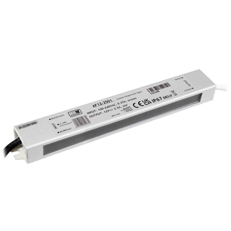 MW Power AF12-2501 spanningsgestuurde ledvoeding - 12 volt - 2,5 ampère - 30 watt