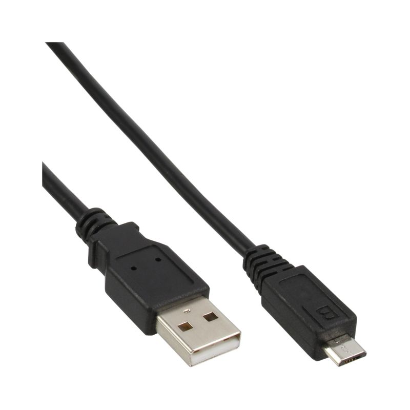 InLine 31720 USB-Type-A-naar-USB-Micro-B-kabel - 2 meter - USB 2.0 - zwart