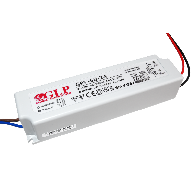 Global Leader Power GPV-60-24 spanningsgestuurde ledvoeding - 24 volt - 2,5 ampère - 60 watt