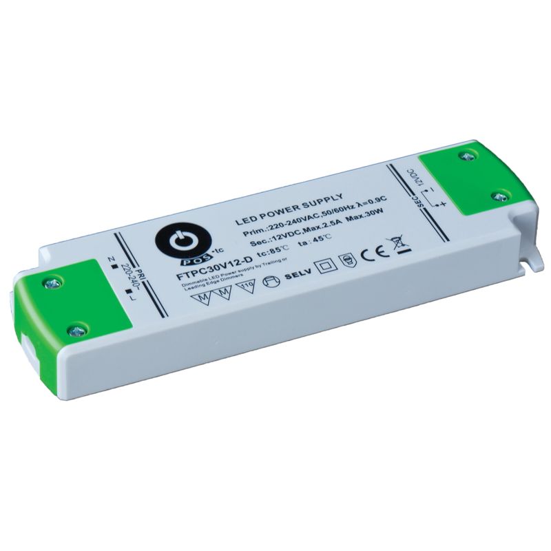 POS Power FTPC30V12-D triac-dimbare ledvoeding - 12 volt - 2,5 ampère - 30 watt