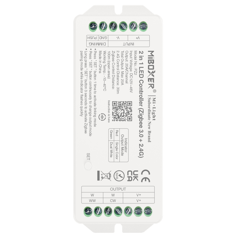 MiBoxer PZ2 ledcontroller - 2-in-1 - Zigbee 3.0 en 2,4 GHz RF