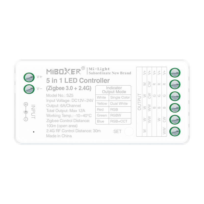 MiBoxer SZ5 ledcontroller - 5-in-1 - Zigbee 3.0 en 2,4 GHz RF