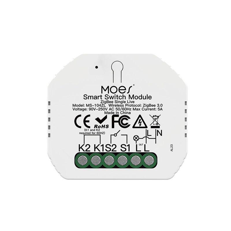 MOES ZM-104-L-MS schakelaar zonder nuldraad - Zigbee 3.0