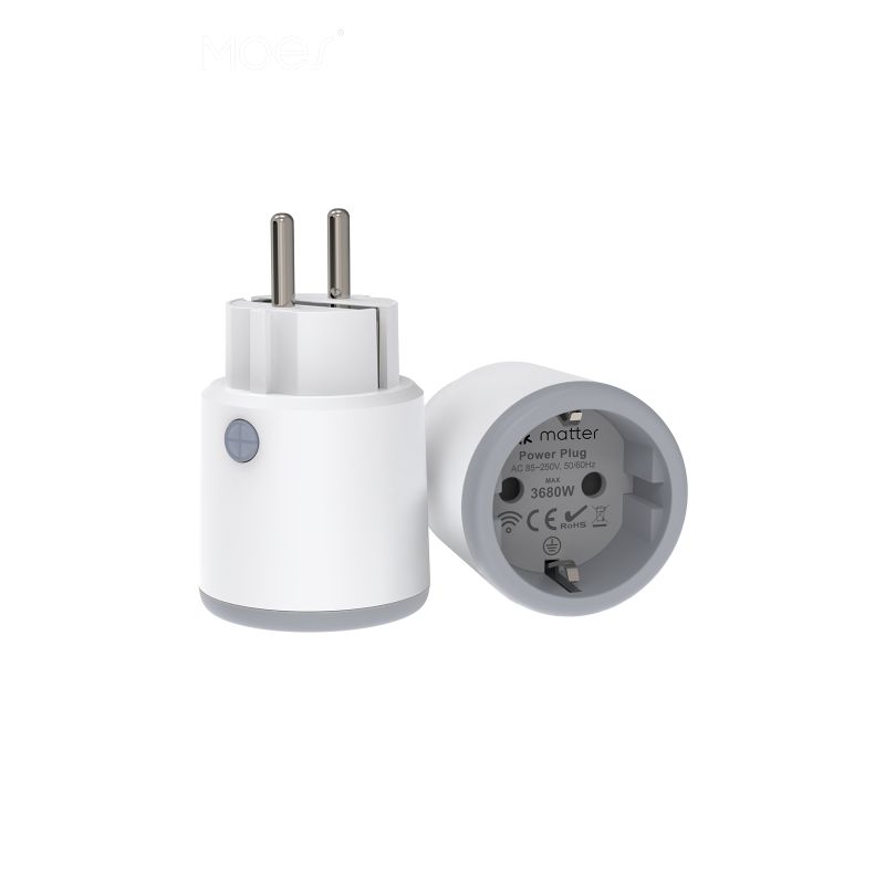 MOES MWP-LO-EU16M-GY-EN slimme stekker - wifi (Matter) - type F