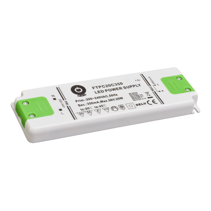 POS Power FTPC20C350 stroomgestuurde ledvoeding - 350 milliampère - 30 tot 56 volt - 19,6 watt