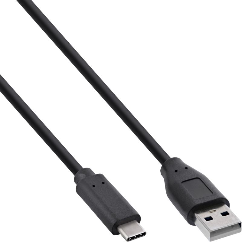 InLine 35731 USB-Type-A-naar-USB-Type-C-kabel - 1 meter - USB 2.0 - zwart