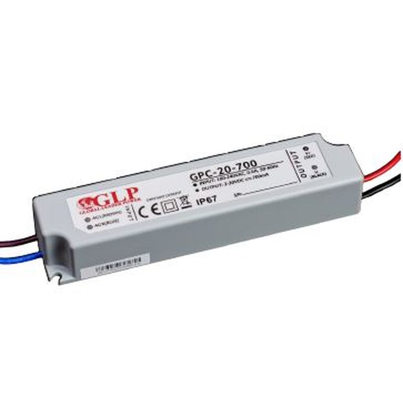 Global Leader Power GPC-20-350 stroomgestuurde ledvoeding - 350 milliampère - 9 tot 48 volt - 16,8 watt
