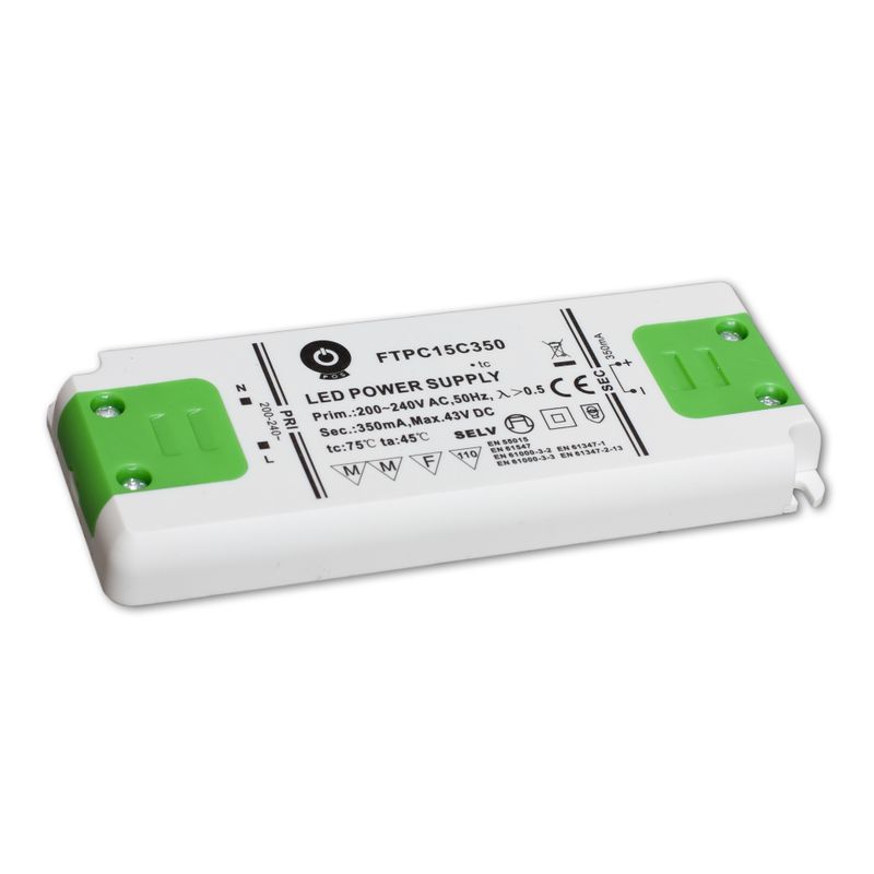 POS Power FTPC15C350 stroomgestuurde ledvoeding - 350 milliampère - 30 tot 43 volt - 15,05 watt