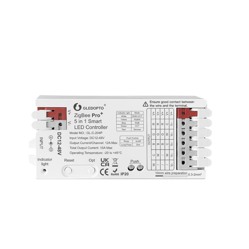 GLEDOPTO GL-C-204P ledcontroller - 5-in-1 - Zigbee 3.0 en 2,4 GHz RF