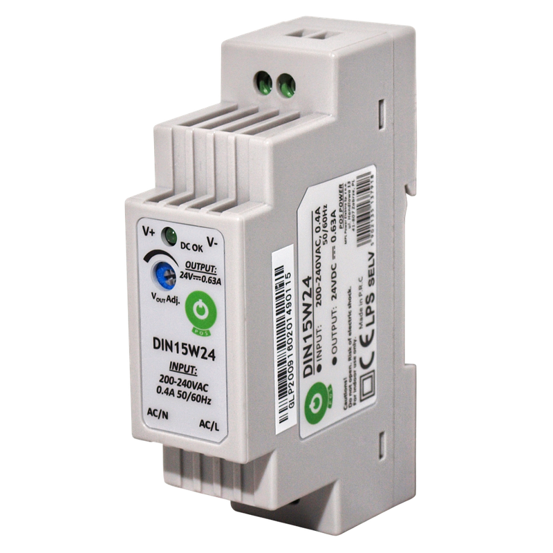 POS Power DIN15W15 din-railvoeding - 15 volt - 1 ampère - 15 watt