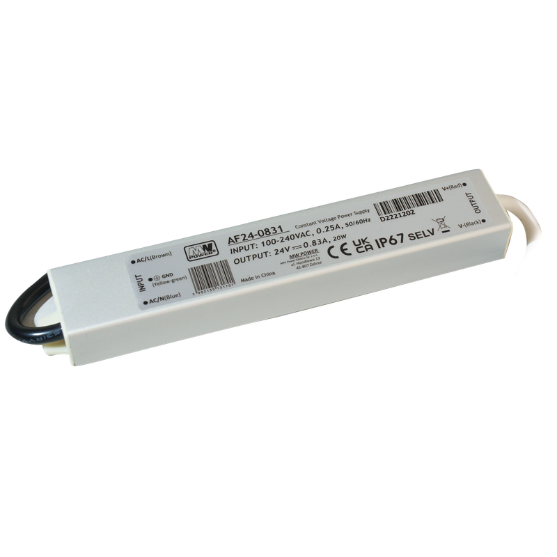 MW Power AF24-0831 spanningsgestuurde ledvoeding - 24 volt - 0,83 ampère - 20 watt