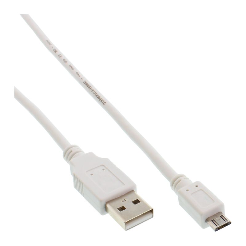 InLine 31715W USB-Type-A-naar-USB-Micro-B-kabel - 1,5 meter - USB 2.0 - wit