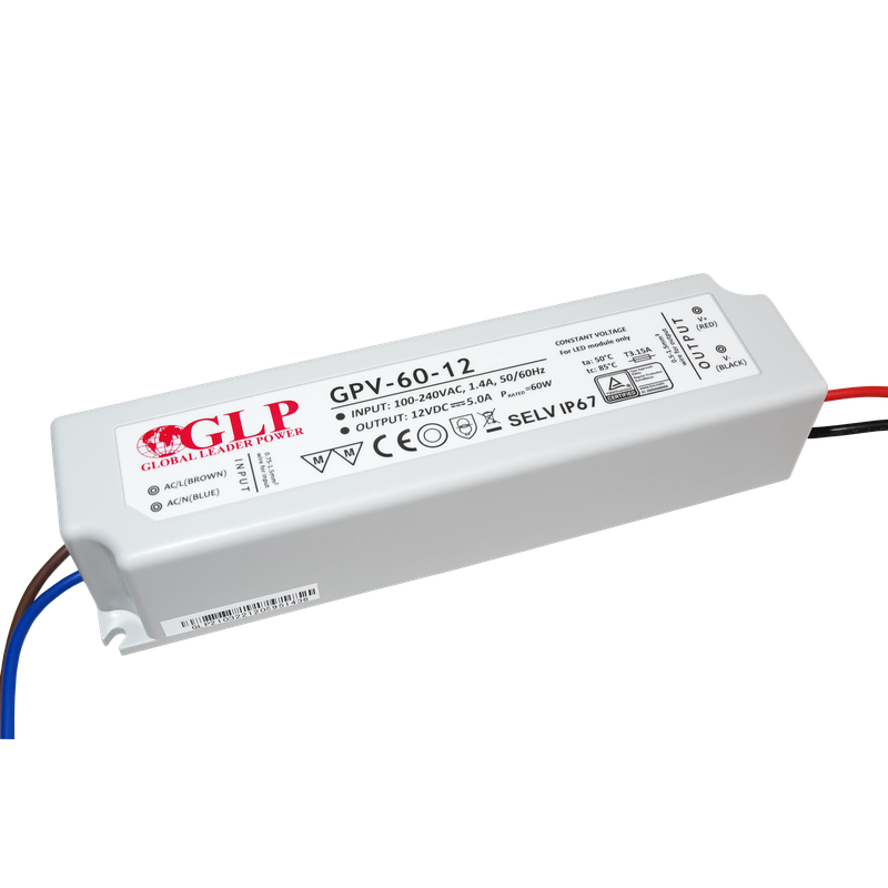 Global Leader Power GPV-60-12 spanningsgestuurde ledvoeding - 12 volt - 5 ampère - 60 watt