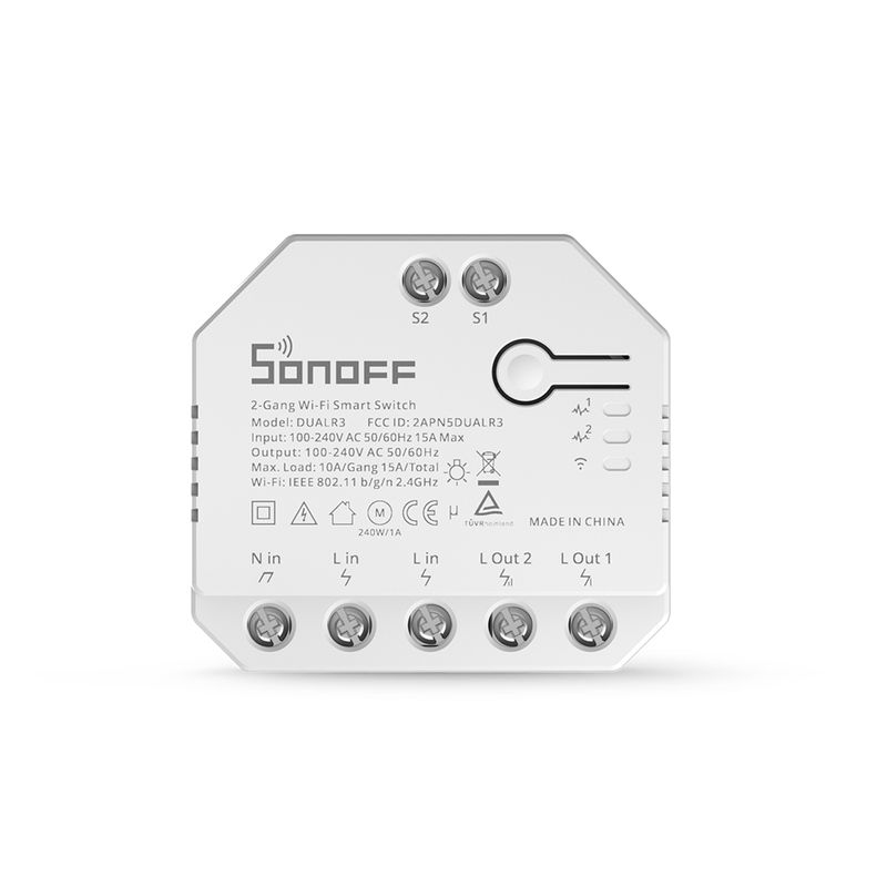 SONOFF DUALR3 slimme rolluikschakelaar - wifi en eWeLink-Remote