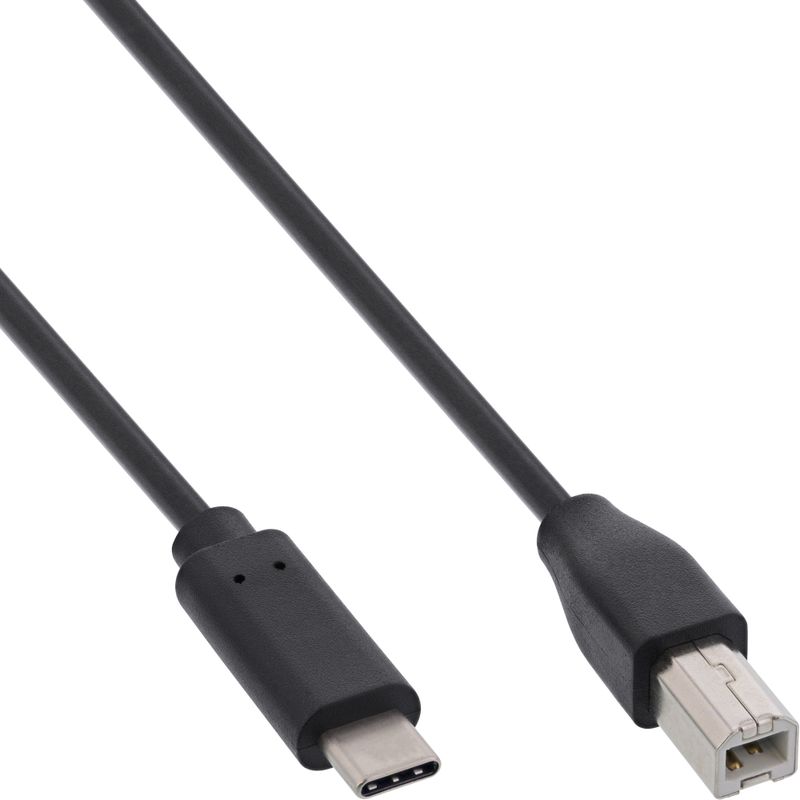 InLine 35763 USB-Type-C-naar-USB-Type-B-kabel - 3 meter - USB 2.0 - zwart
