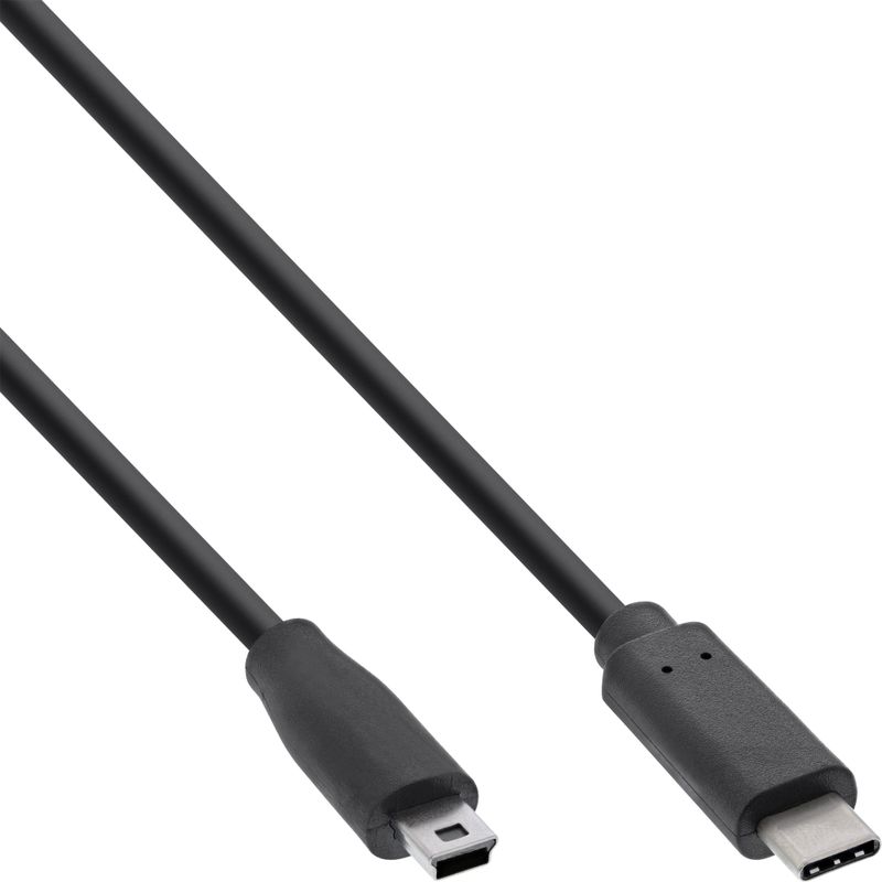 InLine 35756 USB-Type-C-naar-USB-Mini-B-kabel - 0,5 meter - USB 2.0 - zwart
