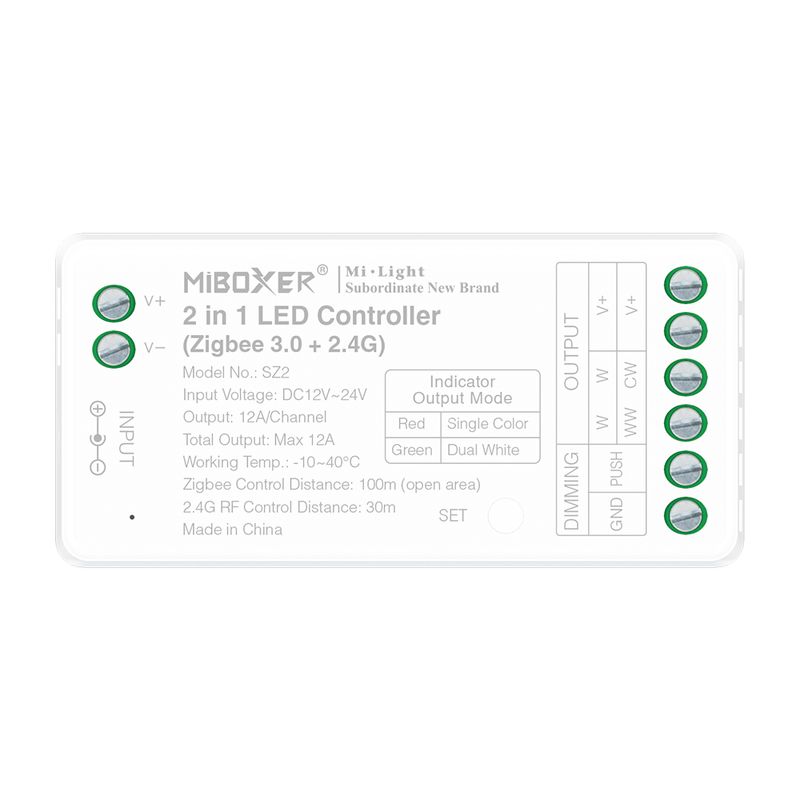 MiBoxer SZ2 ledcontroller - 2-in-1 - Zigbee 3.0 en 2,4 GHz RF