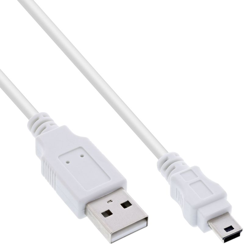 InLine 31805W USB-Type-A-naar-USB-Mini-B-kabel - 0,5 meter - USB 2.0 - wit