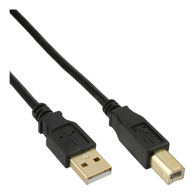 InLine 34505S USB-Type-A-naar-USB-Type-B-kabel - 0,5 meter - USB 2.0 - zwart