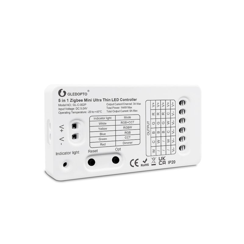 GLEDOPTO GL-C-002P ledcontroller - 5-in-1 - Zigbee 3.0 en 2,4 GHz RF