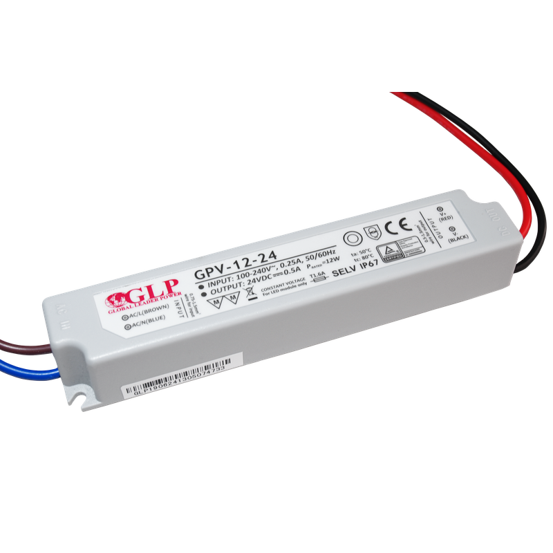 Global Leader Power GPV-12-24 spanningsgestuurde ledvoeding - 24 volt - 0,5 ampère - 12 watt