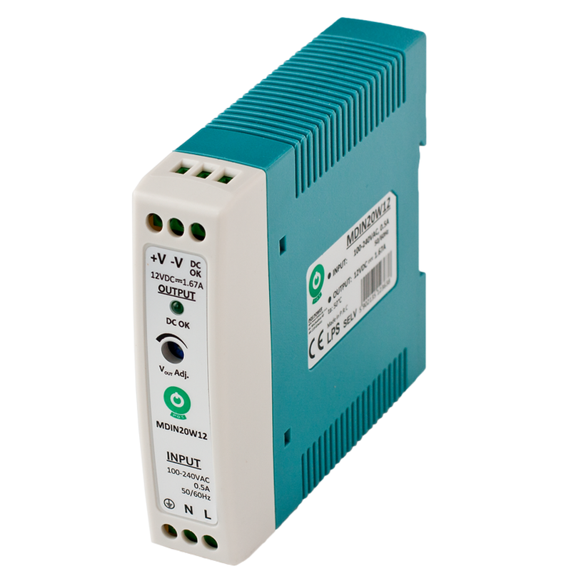POS Power MDIN20W12 din-railvoeding - 12 volt - 1,67 ampère - 20 watt