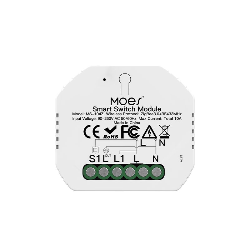 MOES ZRM-104-MS schakelaar - Zigbee 3.0 en 433 MHz RF