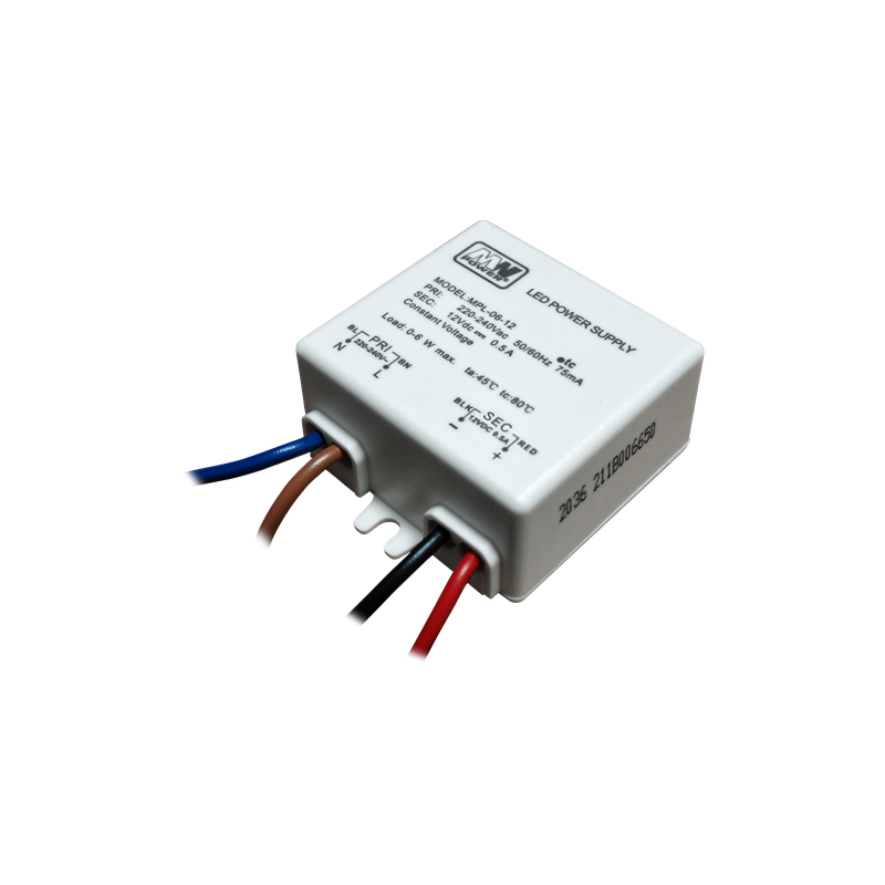 MW Power MPL-06-12 spanningsgestuurde ledvoeding - 12 volt - 0,5 ampère - 6 watt