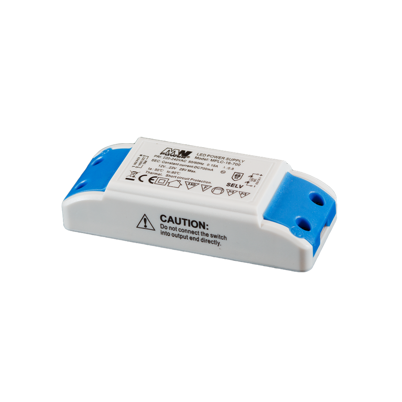 MW Power MPLC-16-350 stroomgestuurde ledvoeding - 350 milliampère - 23 tot 46 volt - 16 watt