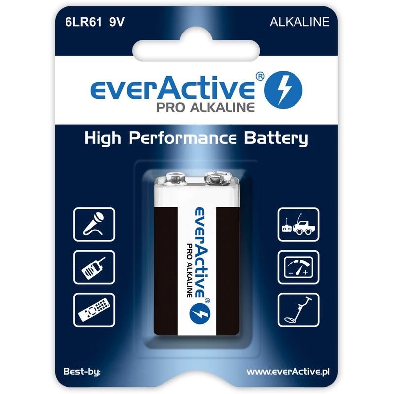 everActive EV6LR61-PRO E-batterij - alkaline - 6LR61 - 9 volt - 1 stuk