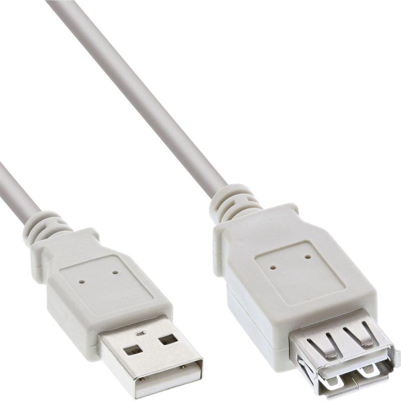 InLine 34605X USB-Type-A-verlengkabel - 5 meter - USB 2.0 - beige