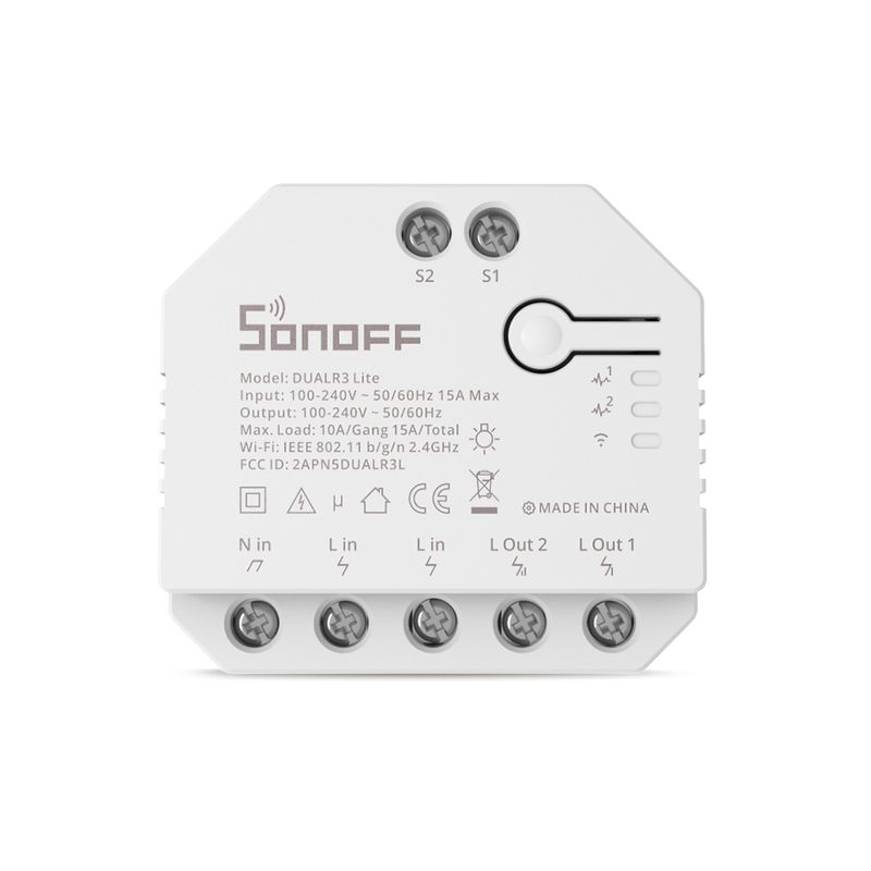 SONOFF DUALR3 Lite slimme rolluikschakelaar - wifi en eWeLink-Remote
