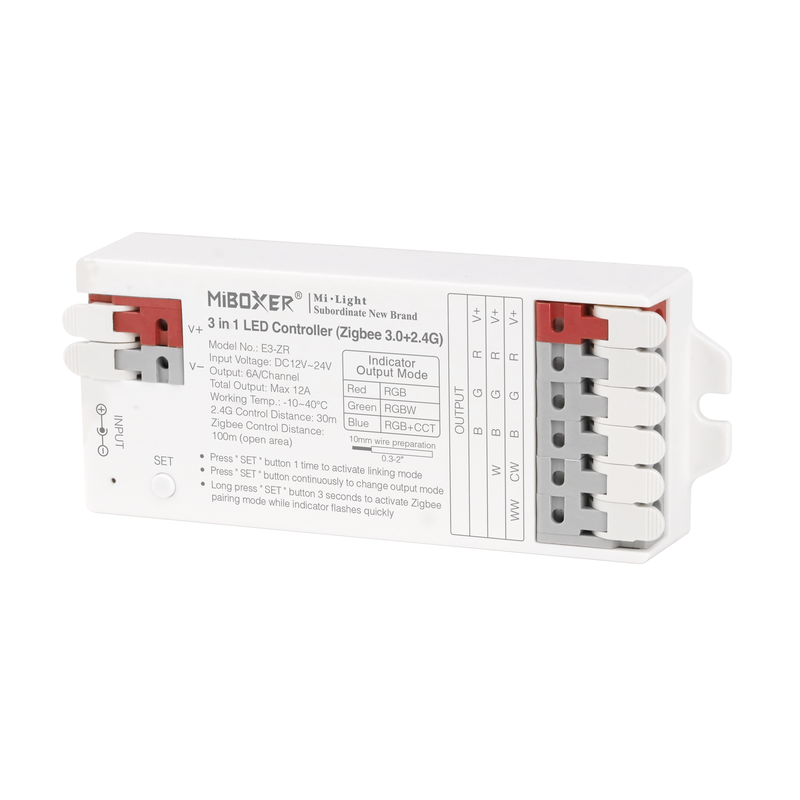 MiBoxer E3-ZR ledcontroller - 3-in-1 - Zigbee 3.0 en 2,4 GHz RF