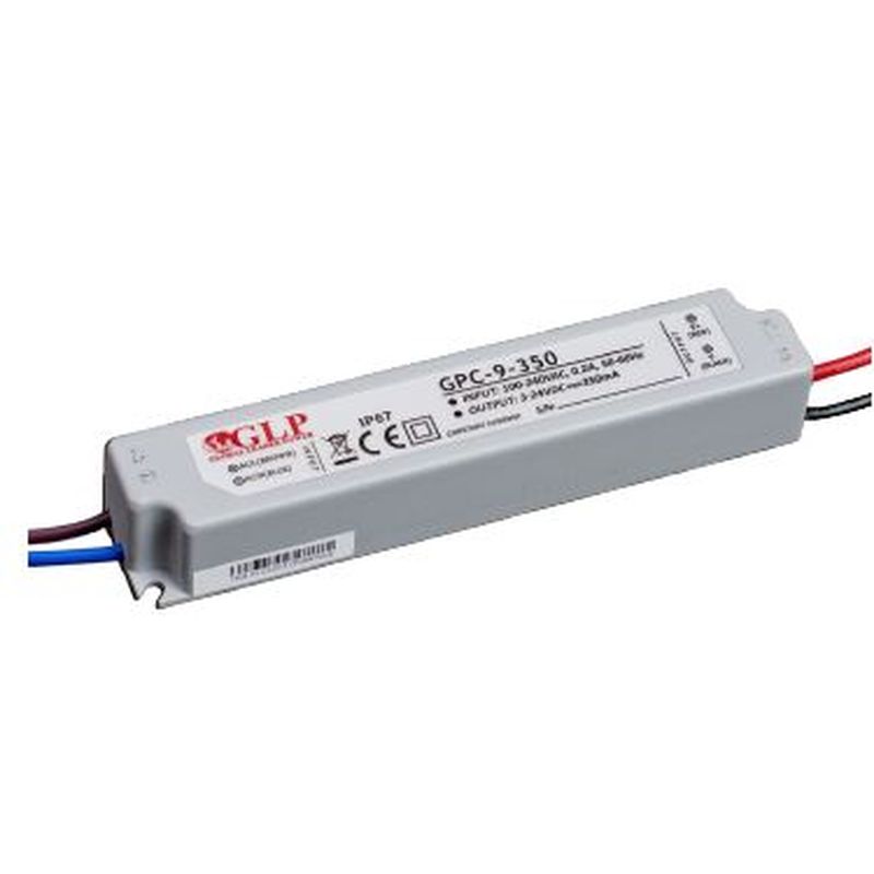 Global Leader Power GPC-9-350 stroomgestuurde ledvoeding - 350 milliampère - 3 tot 24 volt - 8,4 watt
